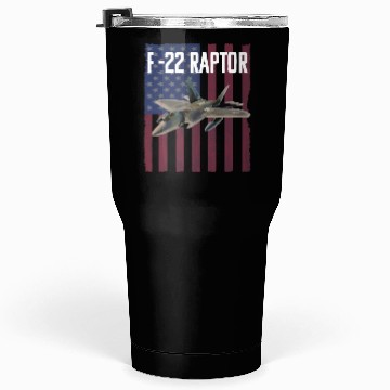 Discover F 22 Raptor Aircraft USA Flag Tumblers 30 Oz