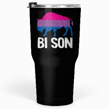 Discover Bi Son Lgbbt Flag Bisexual Bison Funny Bi Pride Tumblers 30 Oz