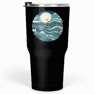 Discover Sea waves in circle Tumblers 30 Oz