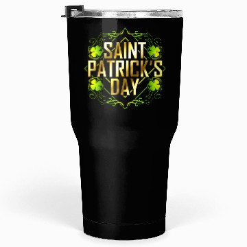 Discover Green Shamrock And Golden Lettered Saint Patricks Tumblers 30 Oz