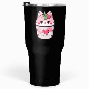 Discover Cat Strawberry Milk Shake Kawaii Tumblers 30 Oz