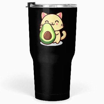 Discover Cat with avocado Tumblers 30 Oz