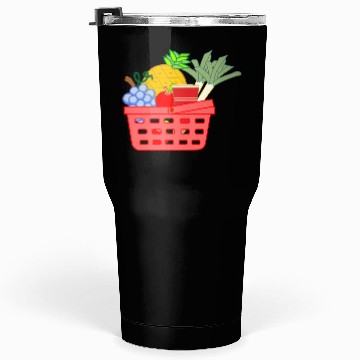 Discover Shopping basket with fruit and vegetables Tumblers 30 Oz