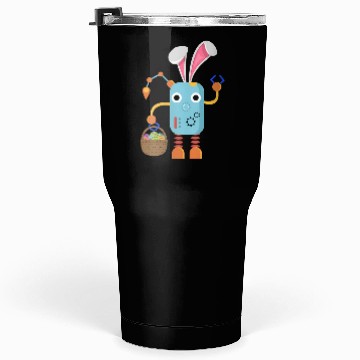 Discover Easter Bunny Robot Eggs Hunting Basket Rabbit Tumblers 30 Oz