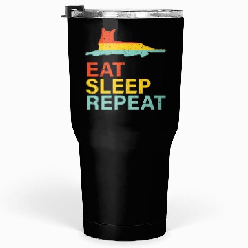 Discover Vintage Cat Life Eat Sleep Repeat Tumblers 30 Oz