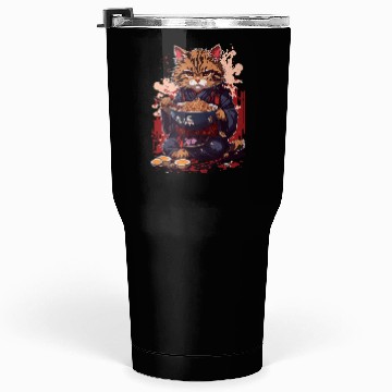 Discover cute cat with ramen bowl design Tumblers 30 Oz