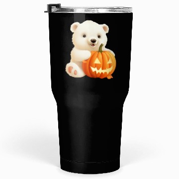 Discover Halloween Polar Bear with Pumpkin Tumblers 30 Oz