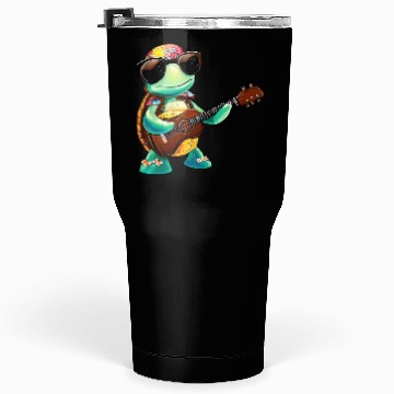 Discover Tropical turtle with guitar Tumblers 30 Oz