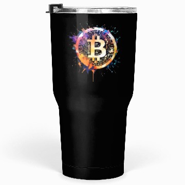 Discover Bitcoin crypto colorful logo Tumblers 30 Oz