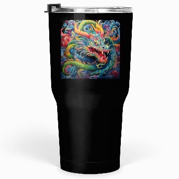 Discover dragon pattern circle pentel color 6 Tumblers 30 Oz