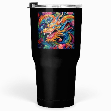 Discover dragon pattern circle pentel color Tumblers 30 Oz
