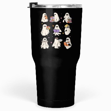 Discover Teacher Halloween Ghost Read Books Reading Teacher Tumblers 30 Oz