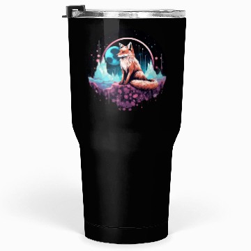 Discover Celestial moon flower fox sitting tall Tumblers 30 Oz