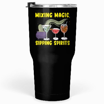 Discover Mixing Magic Sipping Spirits Bartender Halloween Tumblers 30 Oz