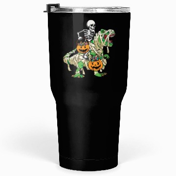 Discover Skeleton Dinosaur Pumpkin Lazy Creepy Halloween Tumblers 30 Oz