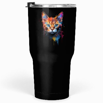 Discover Color Explosion Abyssinian Cat Cute Tumblers 30 Oz