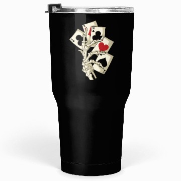 Discover Skeleton Poker Ace Texas Holdem Cards Tumblers 30 Oz
