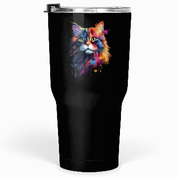 Discover Color Explosion Persian Cat Art Tumblers 30 Oz