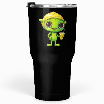 Discover Refreshing Alien Lemonade: Green & Yellow Blend Tumblers 30 Oz