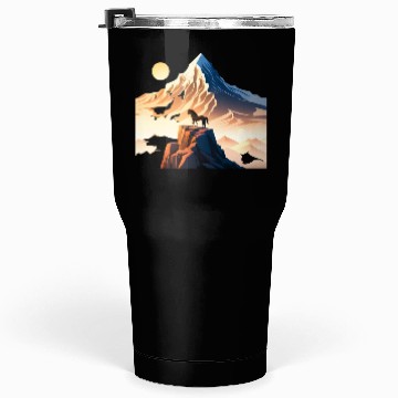 Discover Horse running to mountain Tumblers 30 Oz
