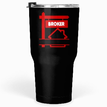 Discover Red Logo Broker with text space Tumblers 30 Oz