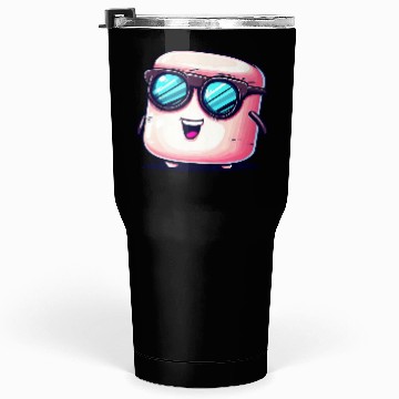 Discover Cool Marshmallow with Sunglasses: Casual Design Tumblers 30 Oz