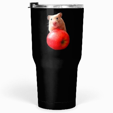 Discover Cute syrian hamster with red apple Tumblers 30 Oz