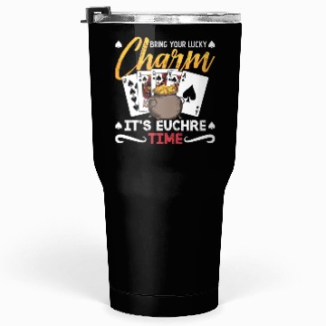 Discover Euchre Bring Your Lucky Charm It's Board Game Tumblers 30 Oz