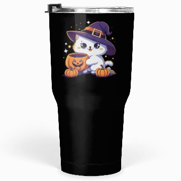 Discover Cute Cat Halloween 3 Tumblers 30 Oz