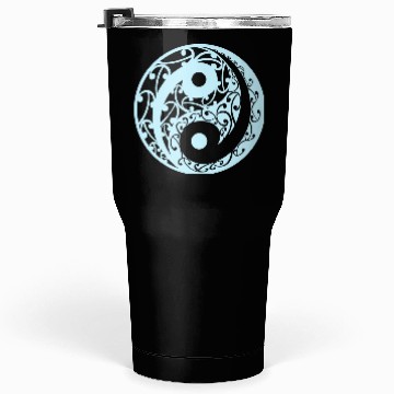 Discover Yin And Yang In A Koru Pattern In A Light Blue Tumblers 30 Oz