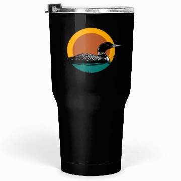 Discover Loon Sunset Faded Look with Retro Colors Tumblers 30 Oz
