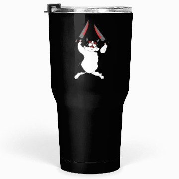 Discover Furious Cat Holding Knifes Funny Design Tumblers 30 Oz