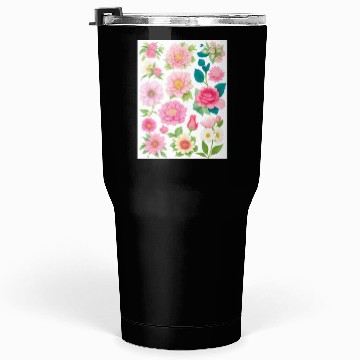 Discover Blooming Crimson and coral Spring Flowers Tumblers 30 Oz