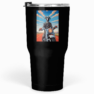 Discover This is Great : Great Dane Riding a Motorcycle Tumblers 30 Oz