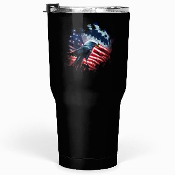 Discover America eagle under Moon with American Flag Tumblers 30 Oz