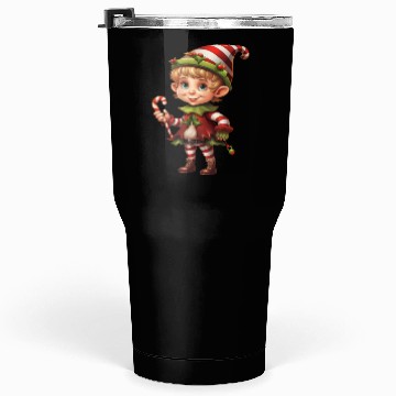 Discover Christmas Elf Candy Cane X-Mas Pajamas Party Tumblers 30 Oz