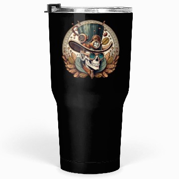 Discover Steampunk Espresso Skeleton Steampunk Skull Tumblers 30 Oz