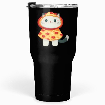 Discover Cat in pizza costume Tumblers 30 Oz
