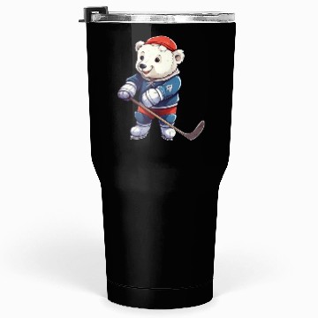 Discover Polar bear hockey player Tumblers 30 Oz