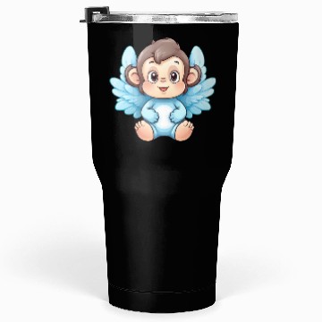 Discover monkey chimpanzee angel wings cute kawaii Tumblers 30 Oz