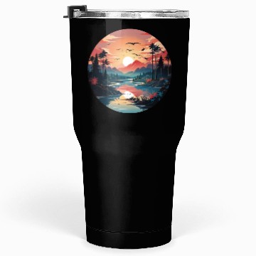 Discover Sunrise Dawn Serene Lakeside Symphony Tumblers 30 Oz
