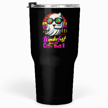 Discover Halloween Ghost with Wanderlust avoiding City Dust Tumblers 30 Oz
