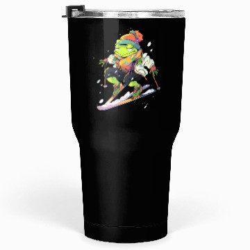 Discover Frog Skiing Skier Ski Winter Snow Tumblers 30 Oz
