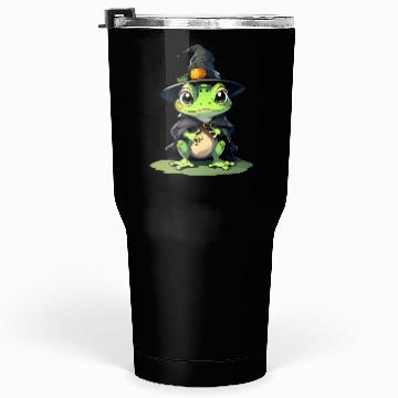 Discover Cute Halloween frog with a witch hat. Tumblers 30 Oz