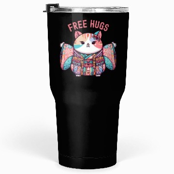 Discover Free hugs from Japanese cat Tumblers 30 Oz