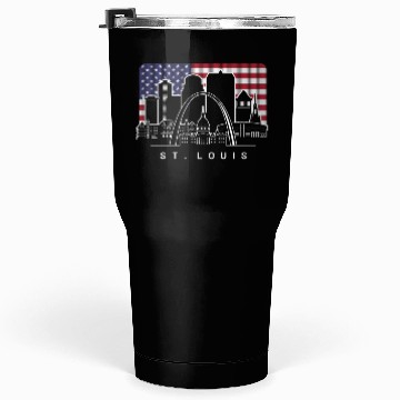 Discover St. Louis Missouri American Flag Tumblers 30 Oz