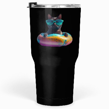 Discover Black Cat Wearing Sunglasses in Float Tumblers 30 Oz