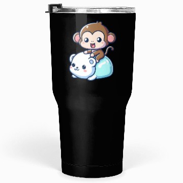 Discover Polar Bear Cute Monkey Companion Tumblers 30 Oz