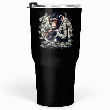 Discover Enterprising monkey - money-counting Tumblers 30 Oz