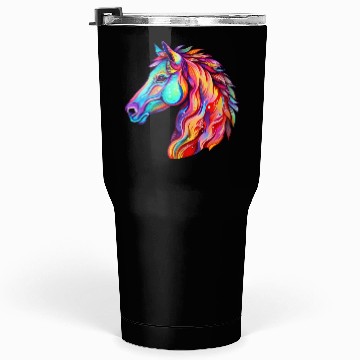 Discover Psychedelic Horse Head Gallop Equine Equestrian Tumblers 30 Oz